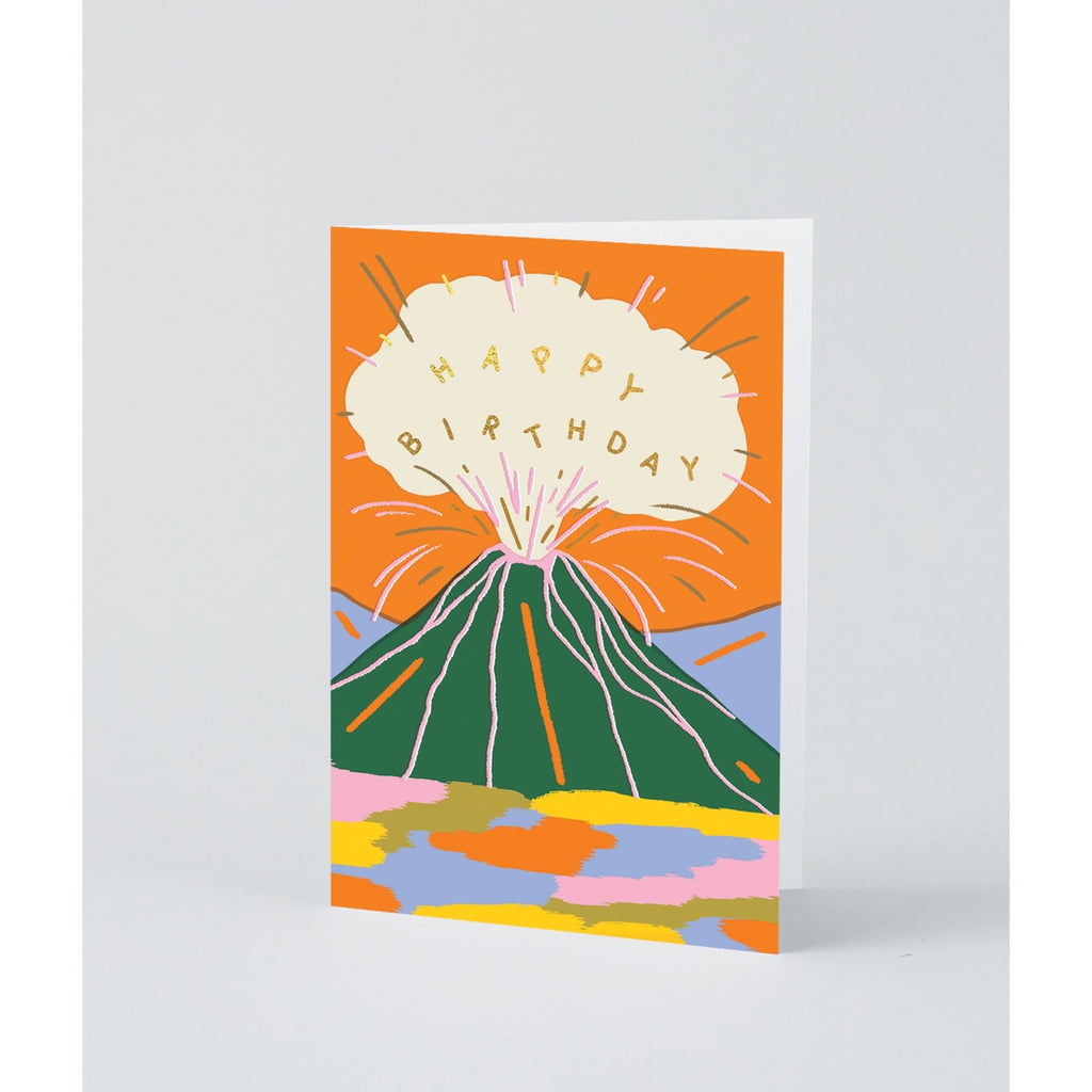Birthday Volcano Foiled Greetings Card