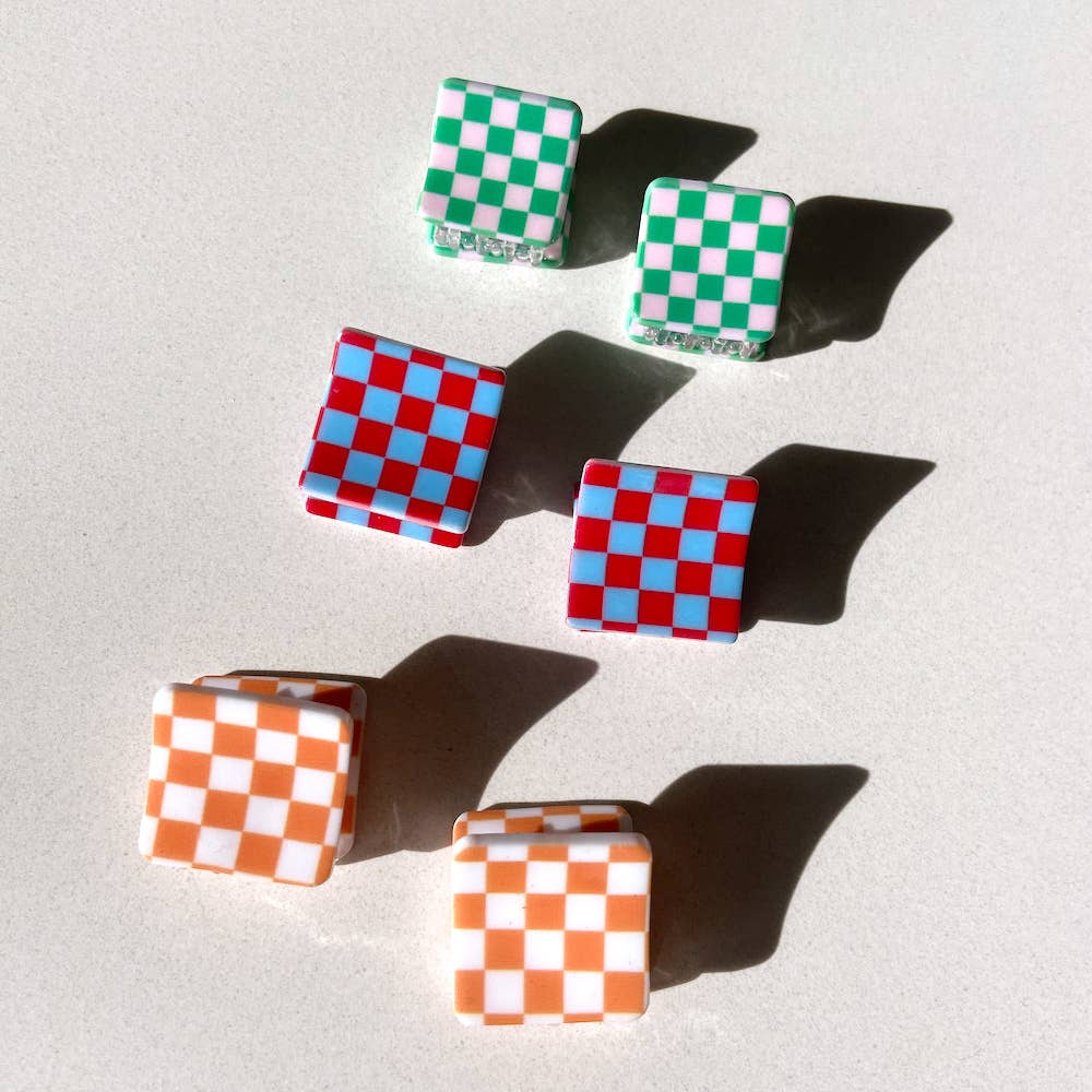 Checkered Mini Claw Clips (Set of 2)
