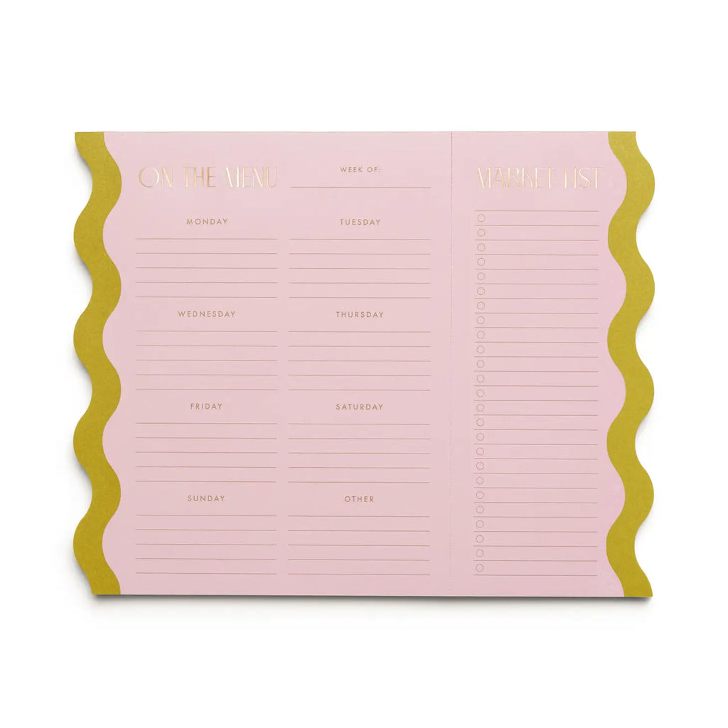 Pink + Chartreuse Meal Planner Notepad with Magnets
