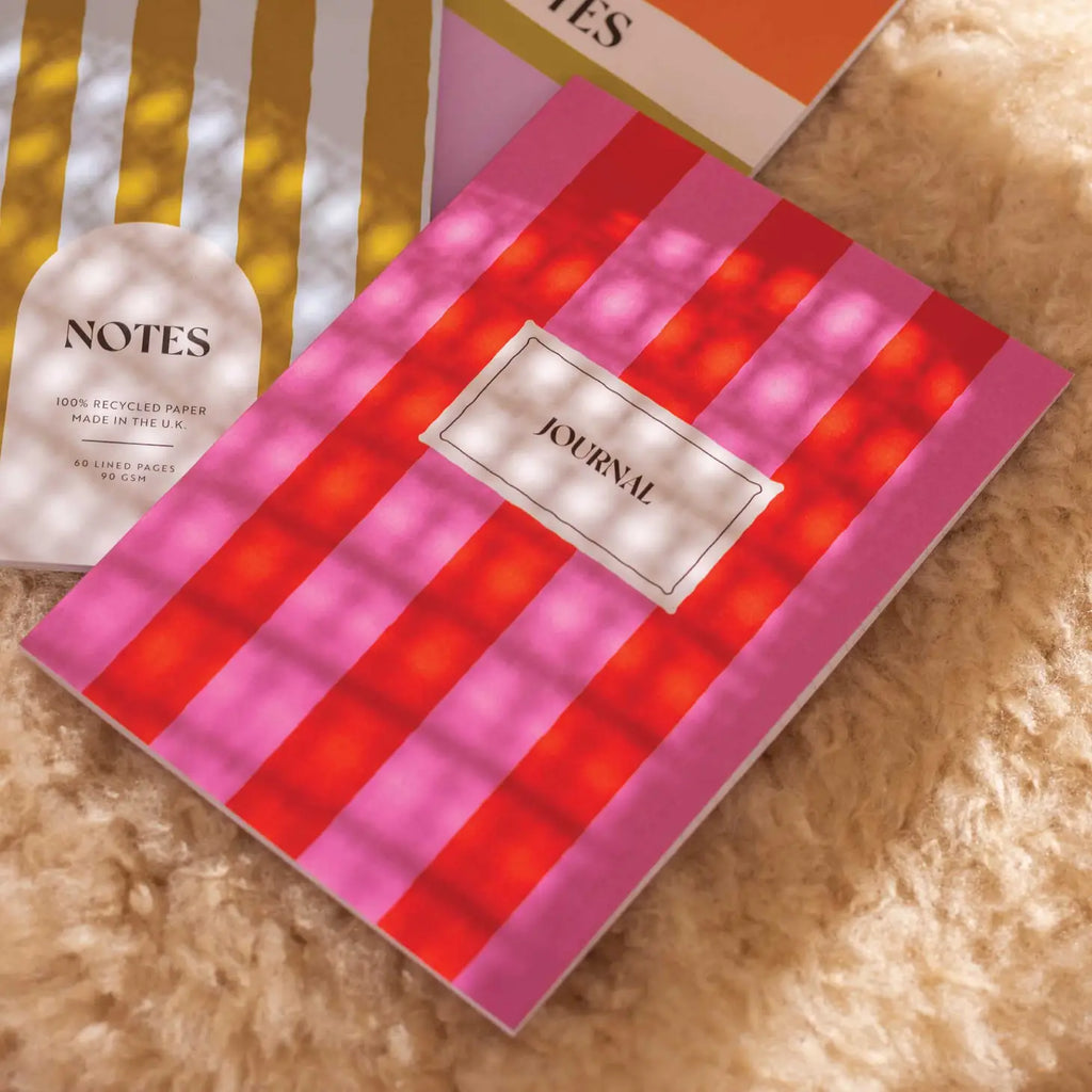 Hot Pink Stripe Lined Notebook