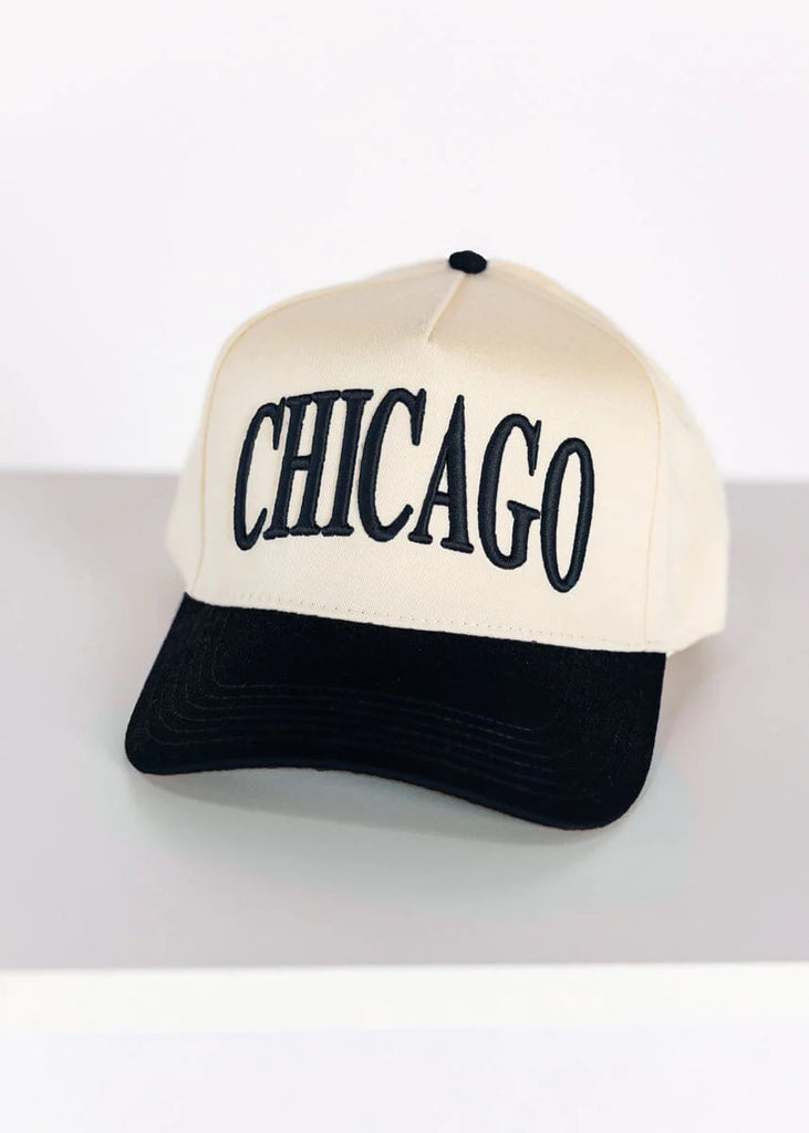 Chicago Puff Baseball Cap in Black