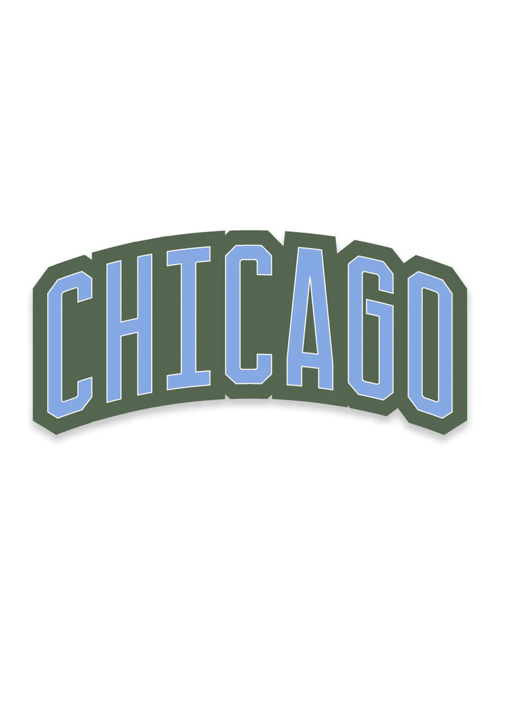 Chicago Block Sticker in Cypress & Blue