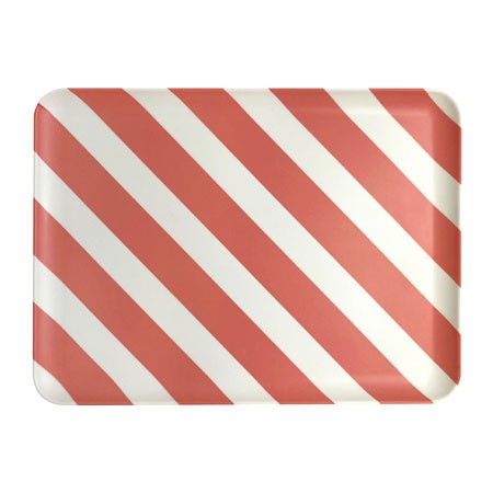 Red Stripe Large Tray