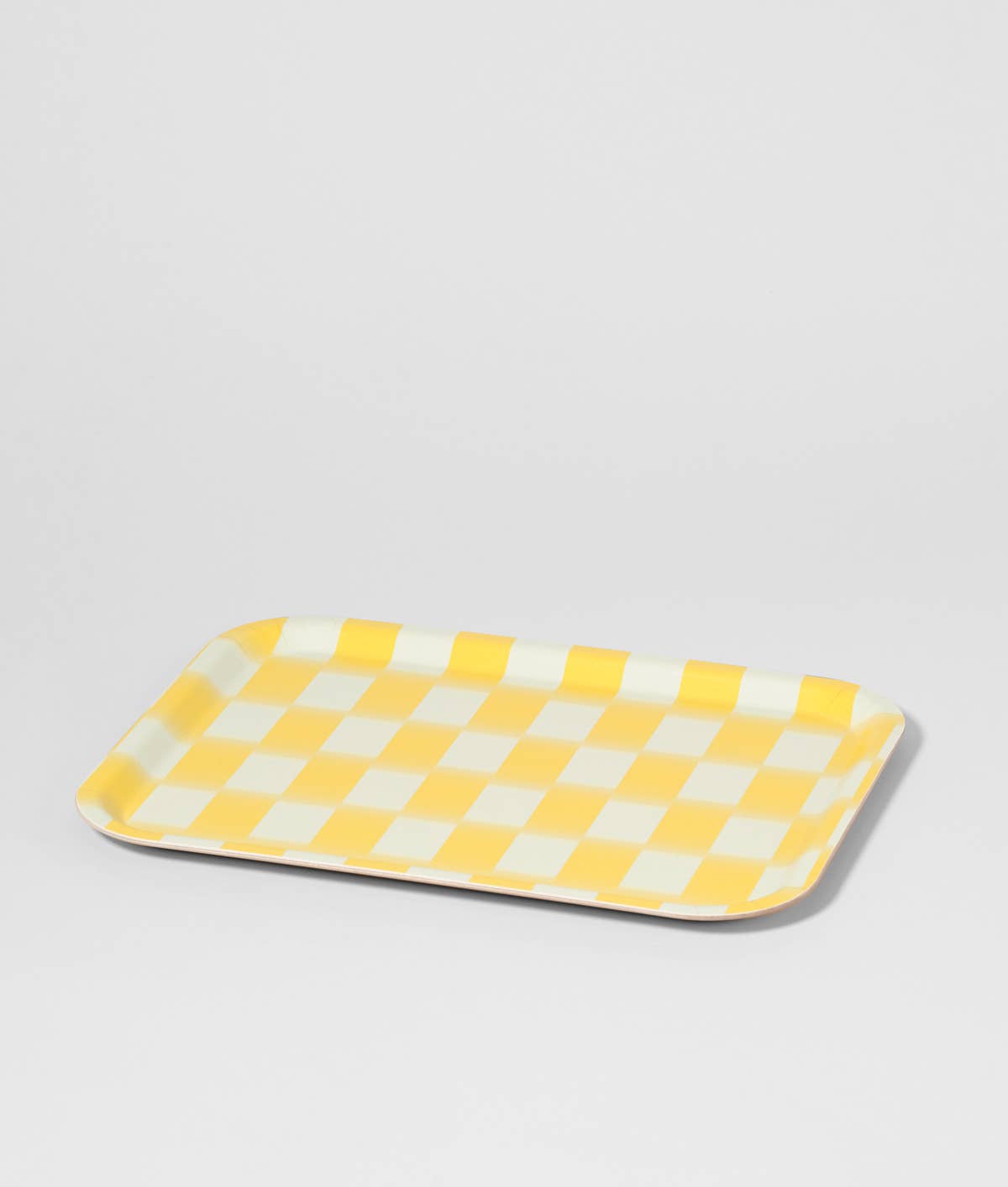 Yellow Gradient Check Rectangle Birch Serving Tray | Humboldt House