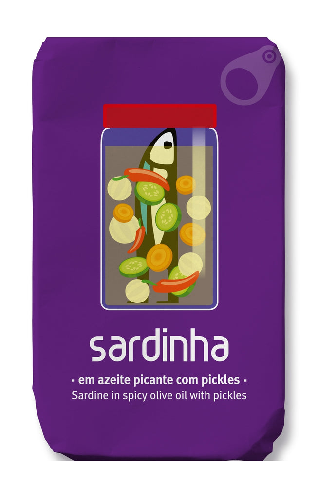 Sardines in Spicy Olive Oil with Pickles