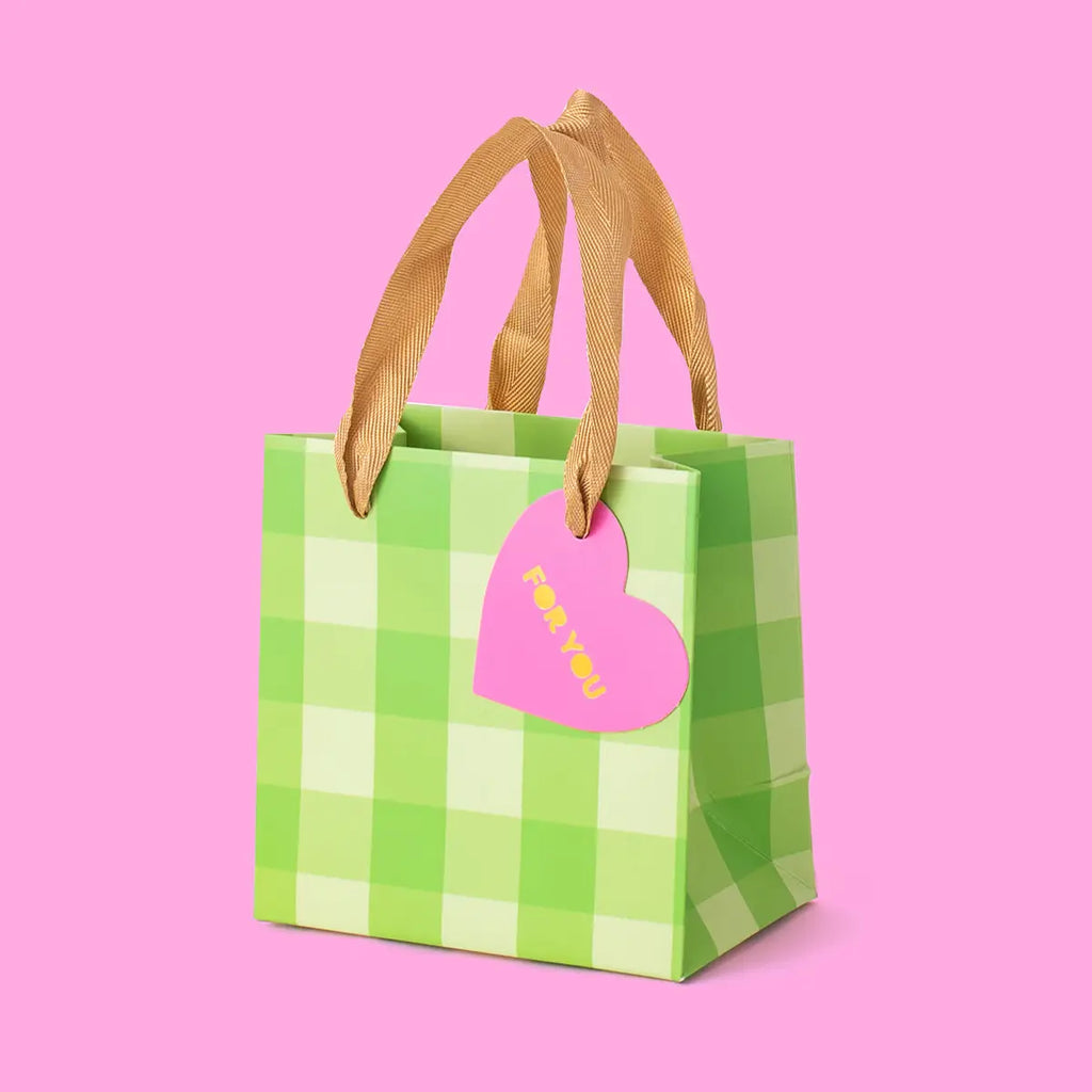Small Green Gingham Gift Bag