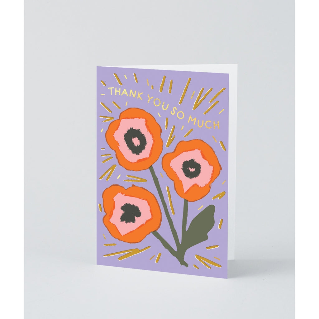 Thank You Flower Study Foiled Greeting Card