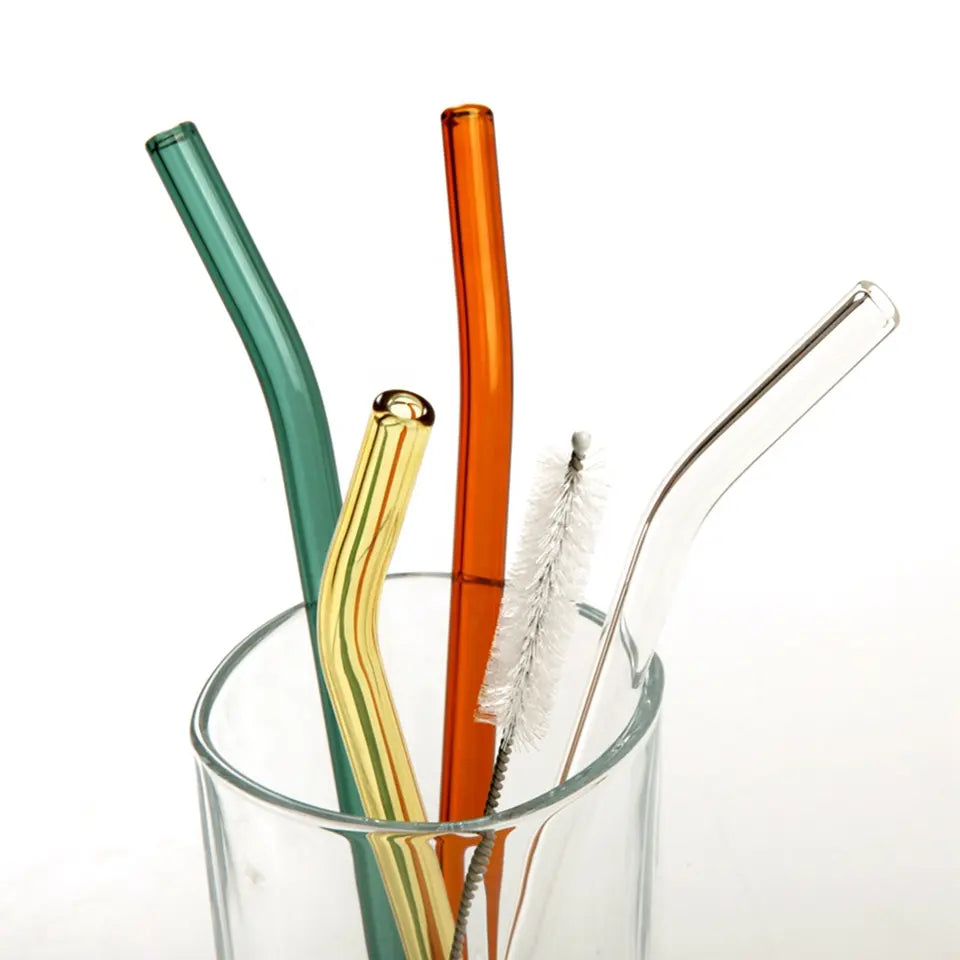 Colorful Glass Straws (Set of 4)