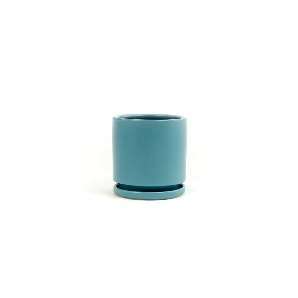 8.25" Gemstone Cylinder Pots with Water Tray