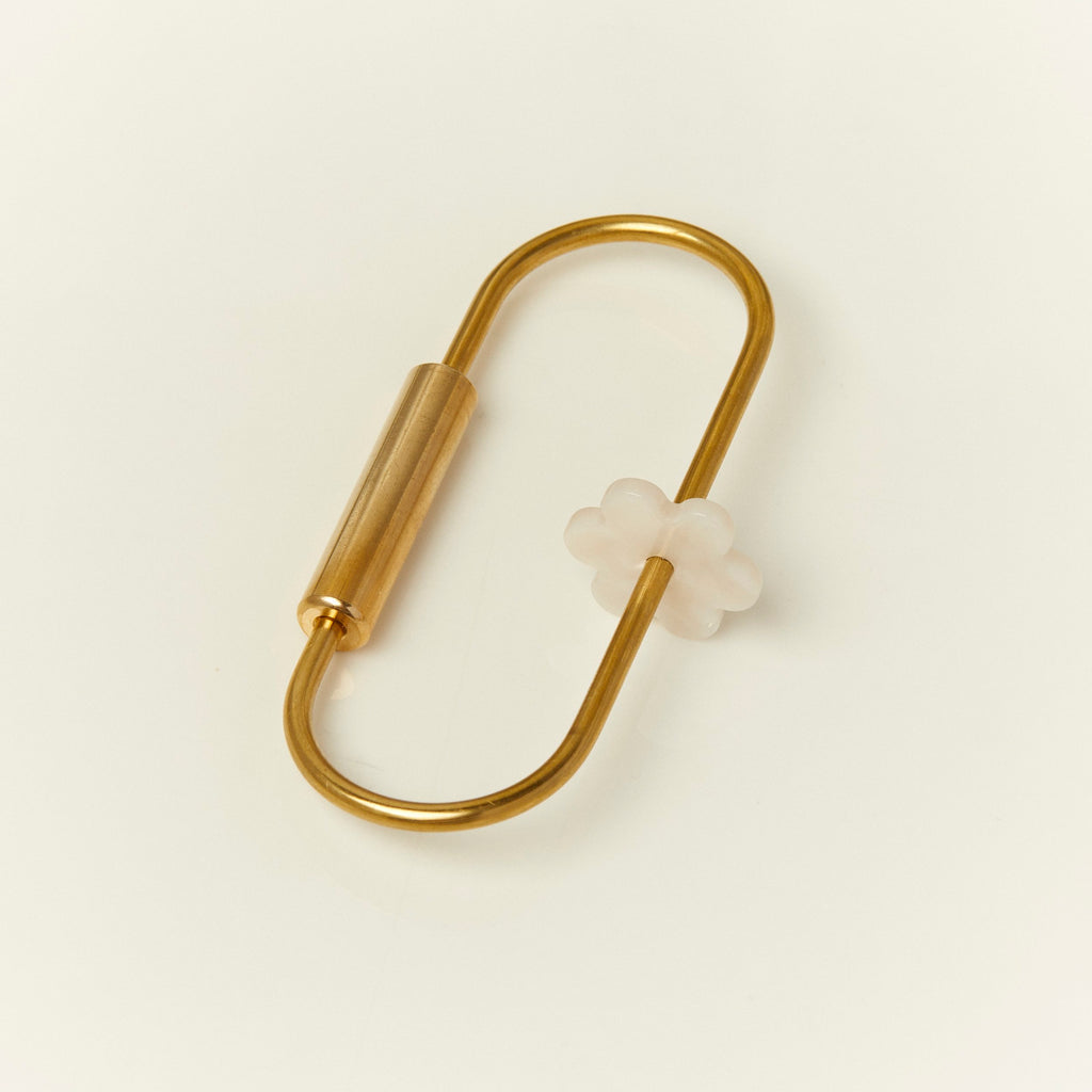 Brass Keyring with Acetate Daisy Charm
